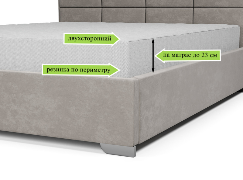 Наматрасник защитный ЭОС "Double cotton" Light grey — изображение 3